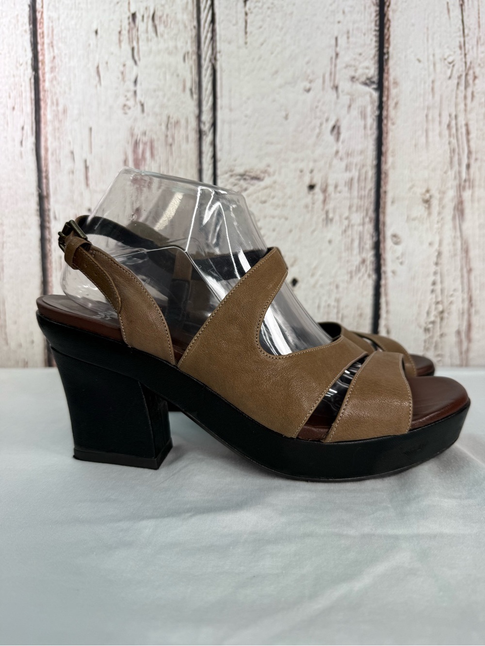 Audley London Leather Strappy Heeled Modern Sandals Made in Spain Size 39.5 EU - Picture 2 of 16